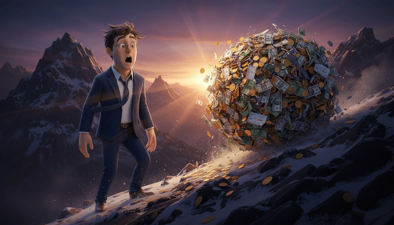 Larry medvěd sleduje grafy exponenciálního růstu