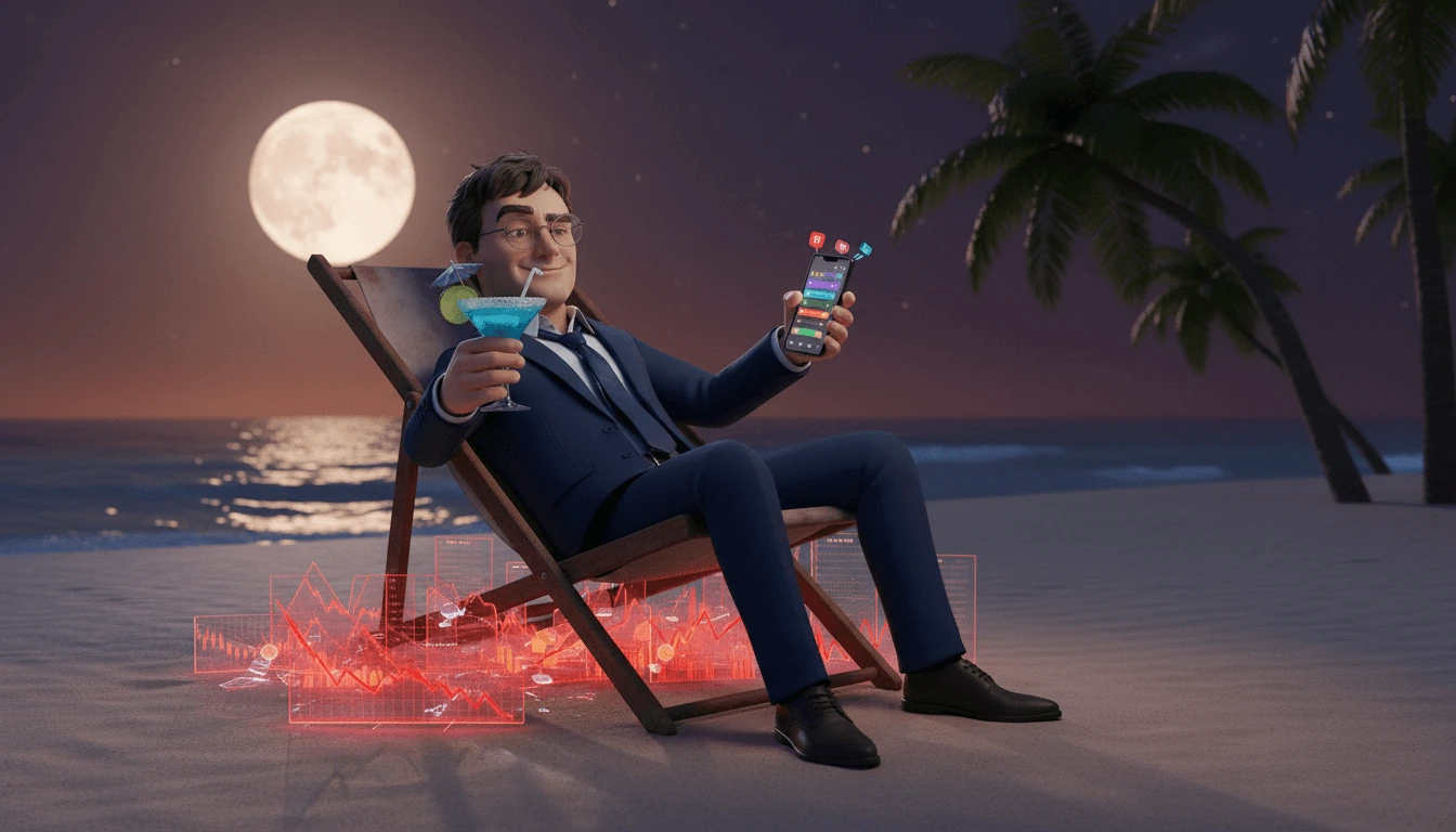 Larry the Bear inspecting dividend payouts