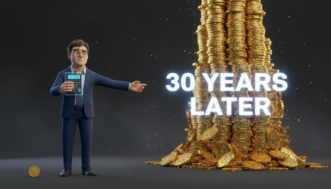 Larry the Bear watching exponential growth charts