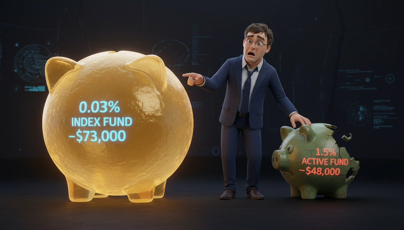 Larry the Bear watching fees slowly drain his retirement account